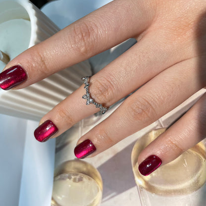 Lashthing press-on nagels Cherry Chrome (XS-Squoval) - foto 1