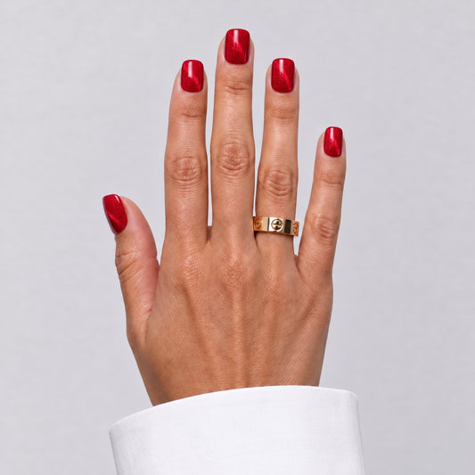 Lashthing press-on nagels Cherry Chrome (XS-Squoval) - hoofdfoto